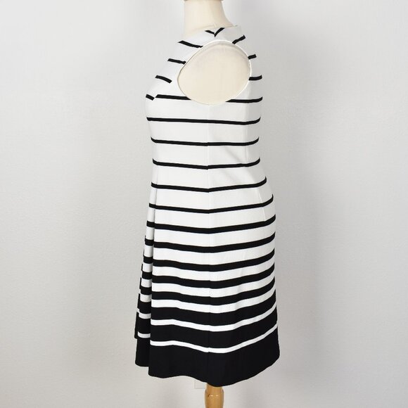 Eliza J Graduated Stripe Pleated Sleeveless Dress - 14W - Picture 6 of 10